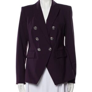 Veronica Beard Deep Purple Double-Breasted Blazer
